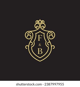 FB line vintage initial logo in high quality professional design that will print well across any print media