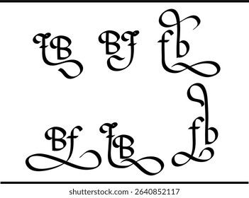 FB Logo – Elegant Calligraphy Monogram with Interlocked F and B Letters on White Background