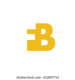 FB Logo. Vector Graphic Branding Letter Element. White Background