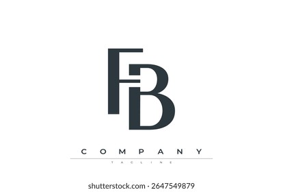 FB Modern Initials Logo Design. Branding logo with stylized initials showcasing bold design and modern aesthetic. Ideal for professional business branding or creative projects focusing on minimalistic
