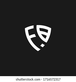 FB monogram logo with shield shape design template