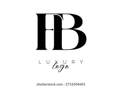 FB Serif Letter Monogram Typography Logo for Elegant Premium Branding Identity