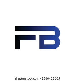 FB Simple alphabet modern minimalist negative space font vector business logo design