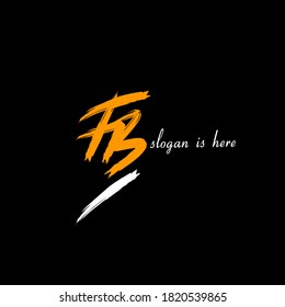 FB tagline Initial handwriting logo vector