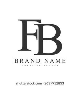 FB trendy logotype template. Initial letter f and b classic font style. Creative logo for company name or identity. Vector illustration.