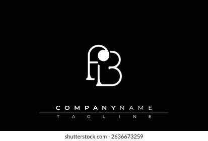 FB Typography Logo Design. Stylish monogram design depiction featuring the letters F and B combined in an artistic signature style, delivering a unique and creative visual representation.