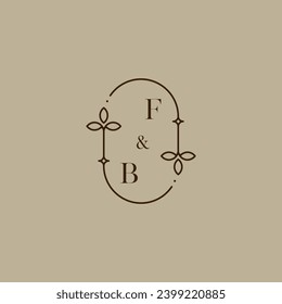 FB wedding initial logo in high quality professional design that will print well across any print media