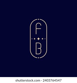 FB wedding lie monogram with high quality professional design that will print well across any print media