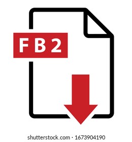 FB2 download vector icon. Simple flat pictogram for business, marketing, internet concept. Vector illustration on white background.