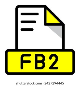 Fb2 file icon colorful style design. document format text file icons, Extension, type data, vector illustration.