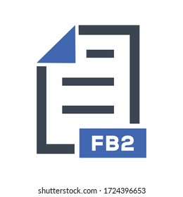 Fb2 File Icon. Fb2 file format vector image