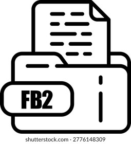 FB2 File Illustration vector Icon Design