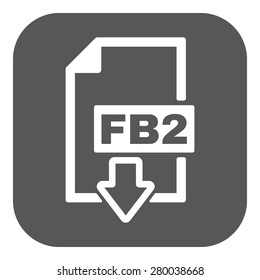 The FB2 icon. File format symbol. Flat Vector illustration. Button