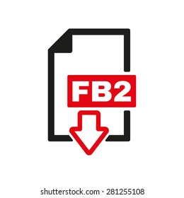 The FB2 icon. File format symbol. Flat Vector illustration. Button