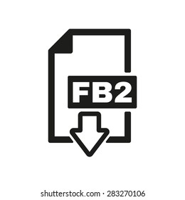 The FB2 icon. File format symbol. Flat Vector illustration. Button