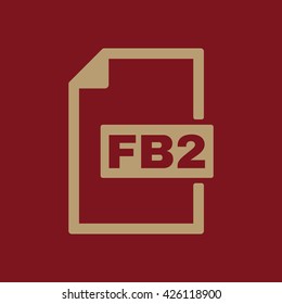 The FB2 icon. File format symbol. Flat Vector illustration. Button