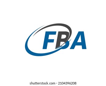 Letra FBA diseño creativo elegante del logo de swoosh