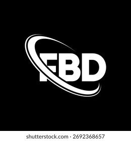 Logotipo do FBD. Carta FBD. Design do logotipo da letra FBD. Logotipo inicial do FBD vinculado ao logotipo de monograma em círculo e maiúsculo. FBD-tipografia para tecnologia, negócios e marca imobiliária.