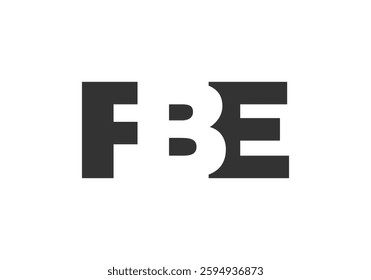 FBE logo design. Initial letter F B E bold font style for tech startups, consulting, corporate branding. Creative company name, headlines typography identity, trendy logotype. Vector illustration.
