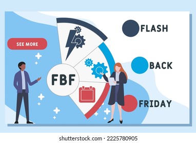 FBF - Flashback Friday acronym. business concept background.  vector illustration concept with keywords and icons. lettering illustration with icons for web banner, flyer, landing