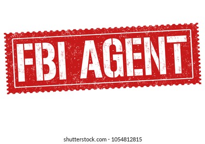 FBI agent grunge rubber stamp on white background, vector illustration