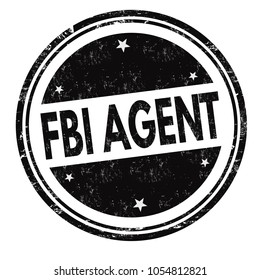 FBI agent grunge rubber stamp on white background, vector illustration
