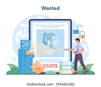 FBI agent online service or platform. Police officer or inspector