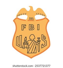 FBI-Badge-Symbol Clipart Avatar-Logo, einzelne Illustration