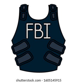 Fbi Bulletproof Vest Isolated Icon Vector Illustration Design