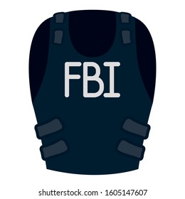 Fbi Bulletproof Vest Isolated Icon Vector Illustration Design