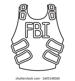 Fbi Bulletproof Vest Isolated Icon Vector Illustration Design