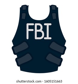 Fbi Bulletproof Vest Isolated Icon Vector Illustration Design