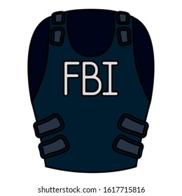 Fbi Bulletproof Vest Isolated Icon Vector Illustration Design