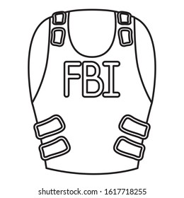 Fbi Bulletproof Vest Isolated Icon Vector Illustration Design