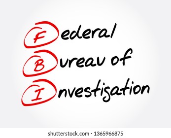 FBI - Federal Bureau of Investigation acronym, concept background