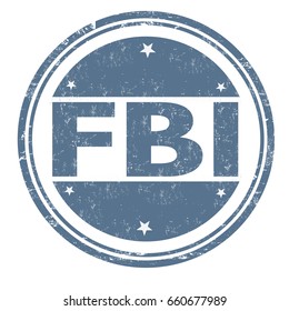 FBI Sign Or Stamp On White Background, Vector Illustration