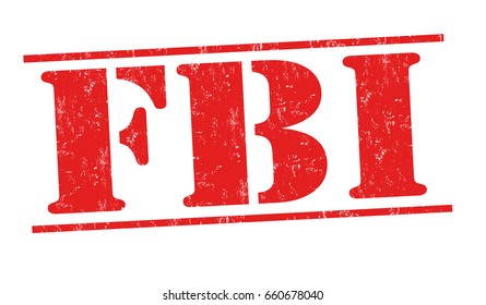 FBI sign or stamp on white background, vector illustration