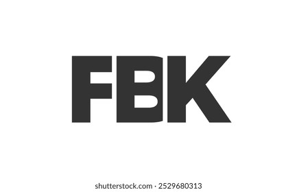 FBK logo design template with strong and modern bold text. Initial based vector logotype featuring simple and minimal typography. Trendy company identity ideal for businesses brand presence.