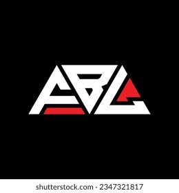 FBL triangle letter logo design with triangle shape. FBL triangle logo design monogram. FBL triangle vector logo template with red color. FBL triangular logo Simple, Elegant, and Luxurious design.
