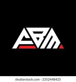 FBM triangle letter logo design with triangle shape. FBM triangle logo design monogram. FBM triangle vector logo template with red color. FBM triangular logo Simple, Elegant, and Luxurious design.