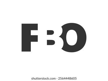 FBO logo design. Initial letter F B O bold font style for tech startups, consulting, corporate branding. Creative company name, headlines typography identity, trendy logotype. Vector illustration.