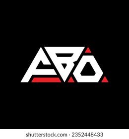 FBO triangle letter logo design with triangle shape. FBO triangle logo design monogram. FBO triangle vector logo template with red color. FBO triangular logo Simple, Elegant, and Luxurious design.