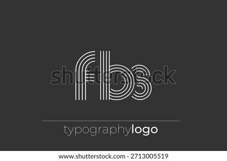 FBS modern geometric typography logo. Modern and stylish composition featuring a monochromatic typography logo illustration designed with intricate lines.