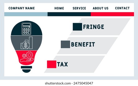 FBT - Fringe Benefit Tax acronym. business concept background. vector illustration concept with keywords and icons. lettering illustration with icons for web banner, flyer, landing pag