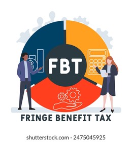 FBT - Fringe Benefit Tax acronym. business concept background. vector illustration concept with keywords and icons. lettering illustration with icons for web banner, flyer, landing pag