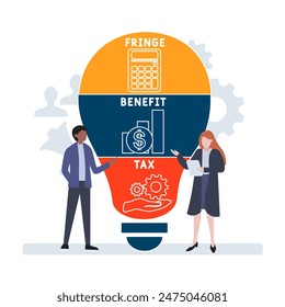 FBT - Fringe Benefit Tax acronym. business concept background. vector illustration concept with keywords and icons. lettering illustration with icons for web banner, flyer, landing pag