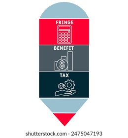 FBT - Fringe Benefit Tax acronym. business concept background. vector illustration concept with keywords and icons. lettering illustration with icons for web banner, flyer, landing pag