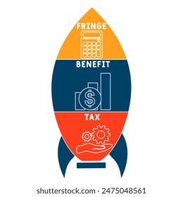 FBT - Fringe Benefit Tax acronym. business concept background. vector illustration concept with keywords and icons. lettering illustration with icons for web banner, flyer, landing pag