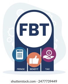 FBT - Fringe Benefit Tax acronym. business concept background. vector illustration concept with keywords and icons. lettering illustration with icons for web banner, flyer