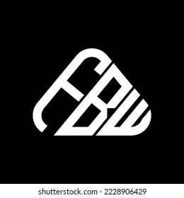 FBW letter logo creative design with vector graphic, FBW simple and modern logo in round triangle shape.